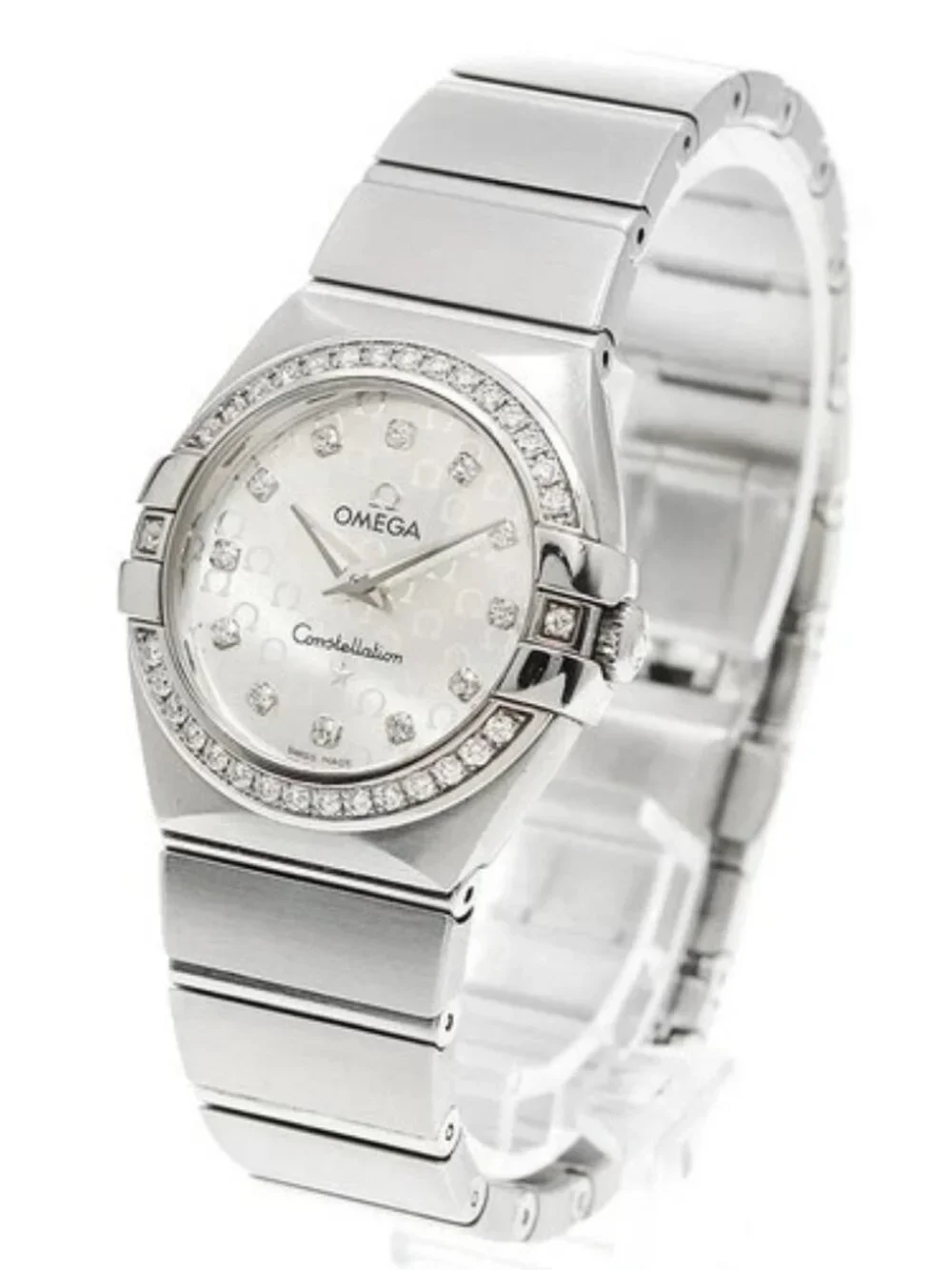 OMEGA Constellation Blush 123.15.27.60.52.001 12P diamond bezel Quartz_961356